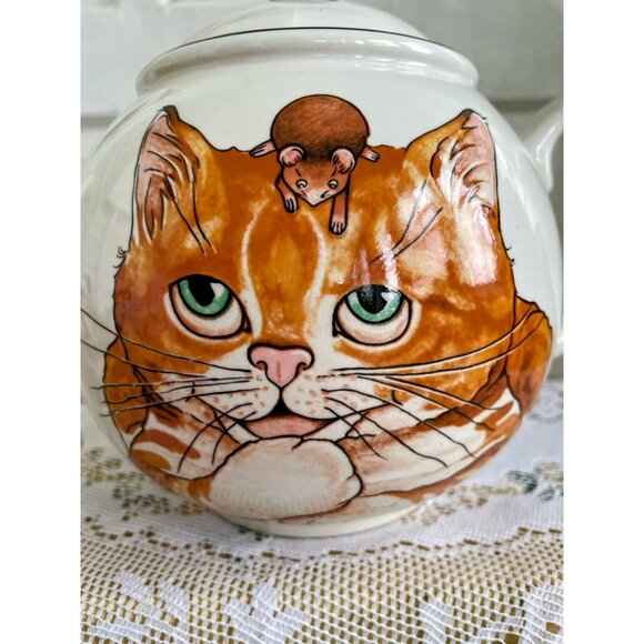 Vintage Arthur Wood England Cute Cat and Mouse Teapot - Picture 2 of 14